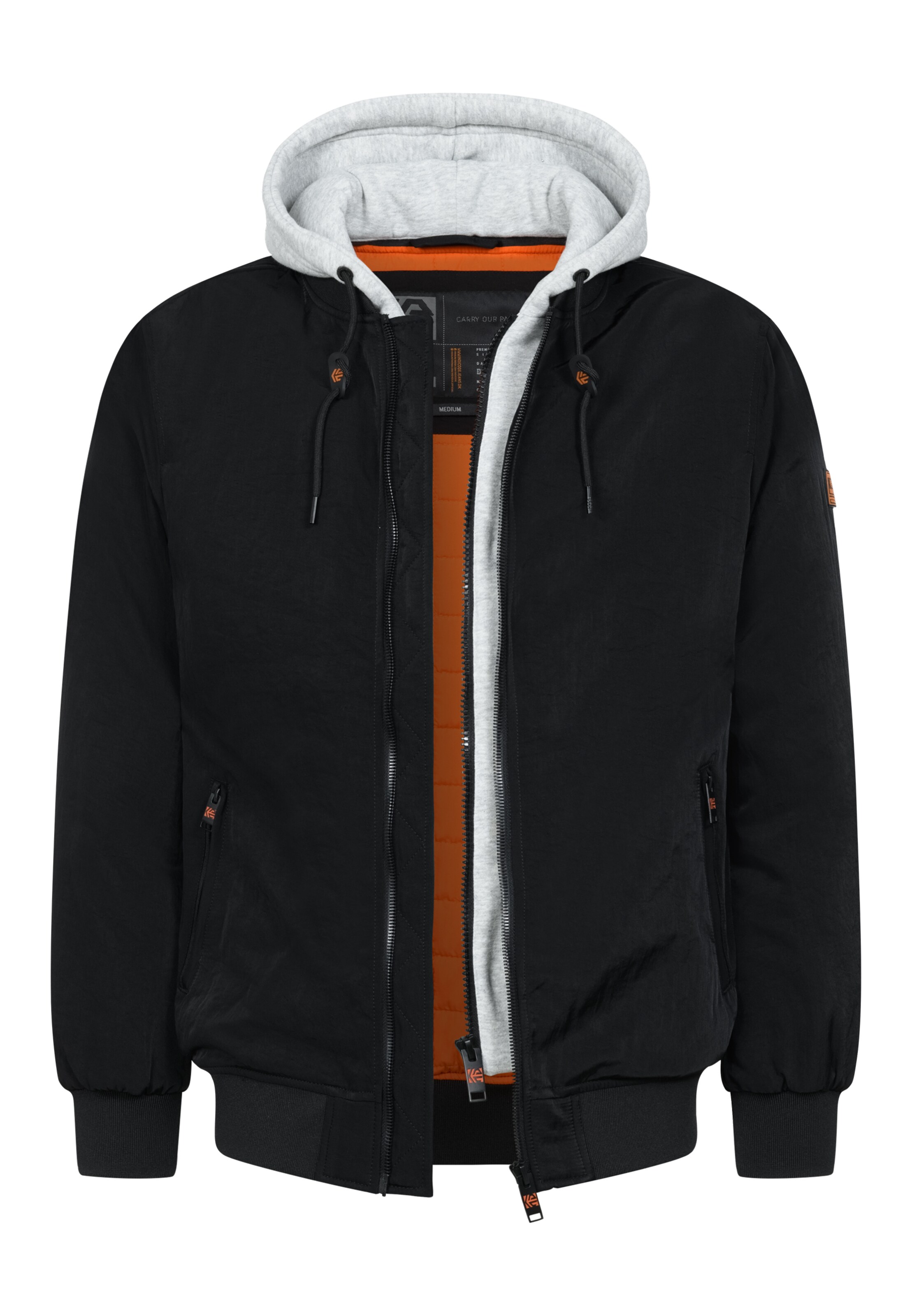 INDICODE JEANS Between-Season Jacket 'Falwide' in Black: front