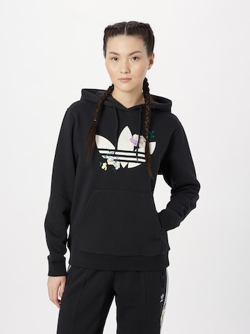 ADIDAS ORIGINALS Суичър 'Flower Embroidery' в черно: отпред