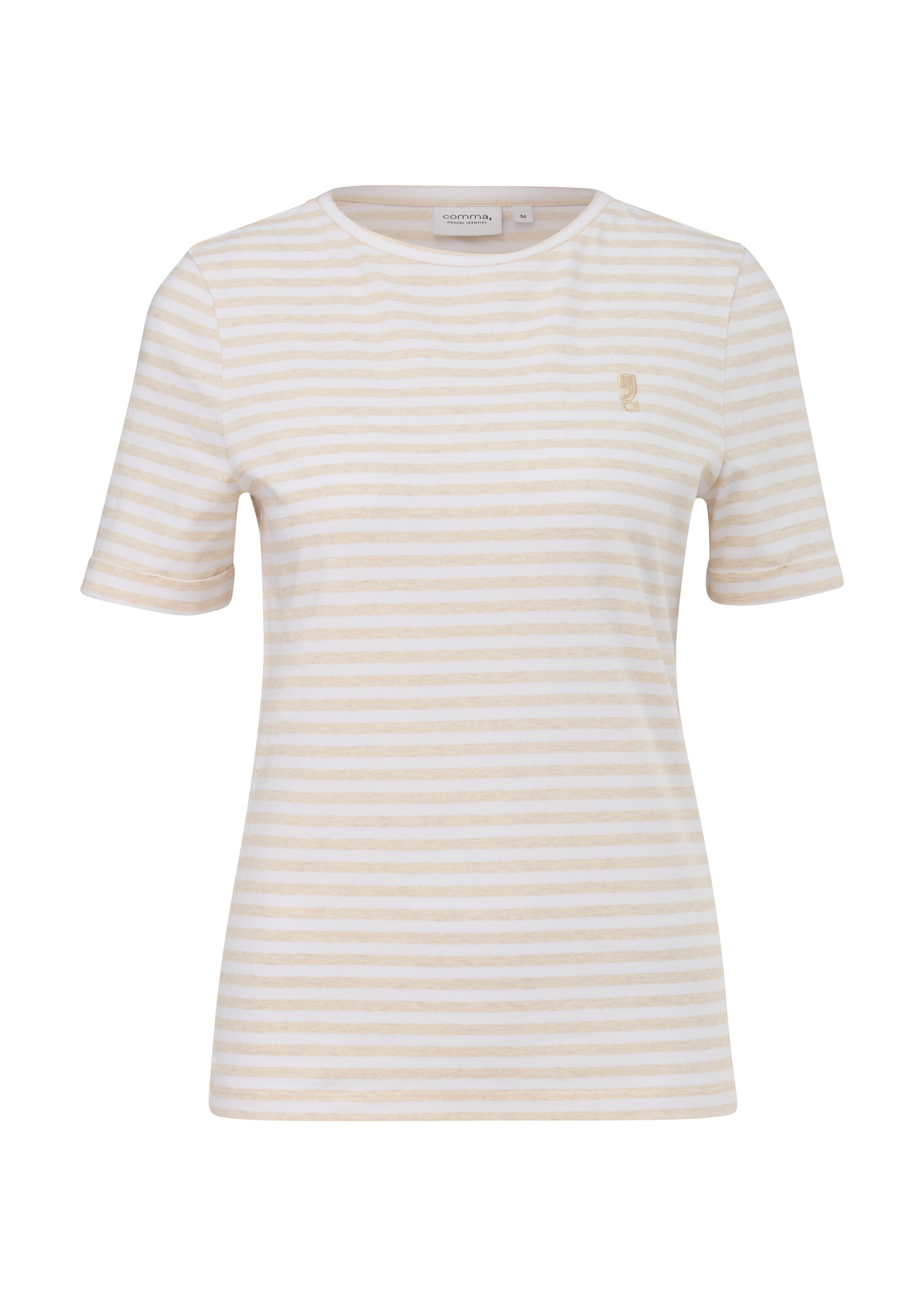 comma casual identity Shirt in Beige: voorkant