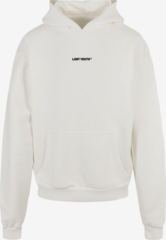 Sweat-shirt Lost Youth en blanc : devant