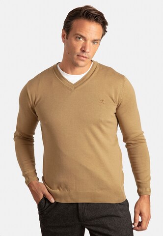Sir Raymond Tailor Strickpullover 'Los Angeles' in Braun: Vorderseite