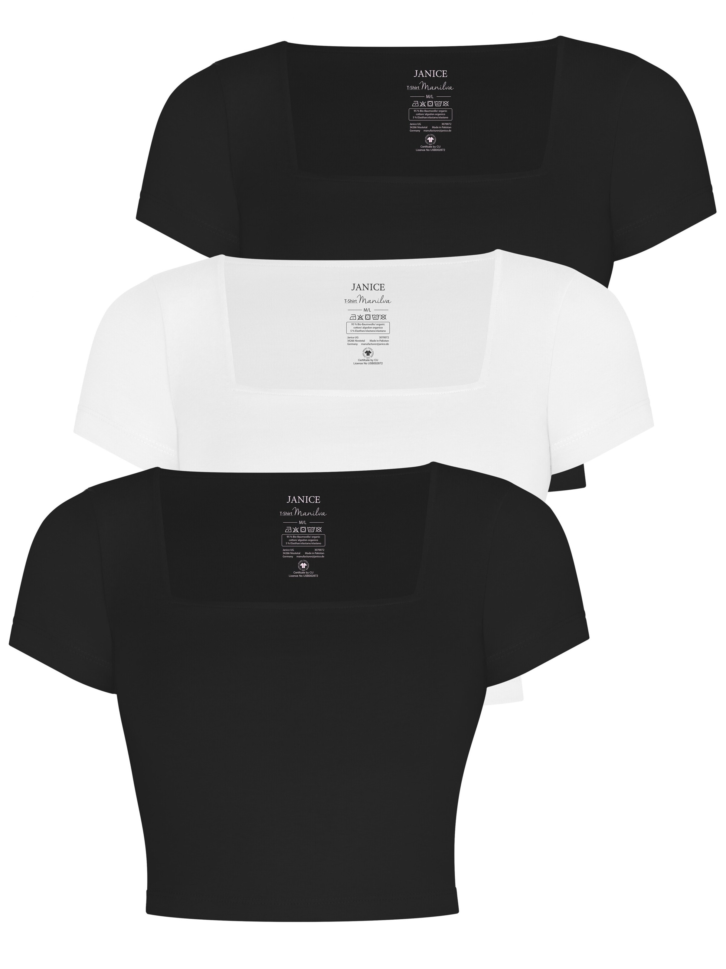Janice Shirt in Zwart: voorkant