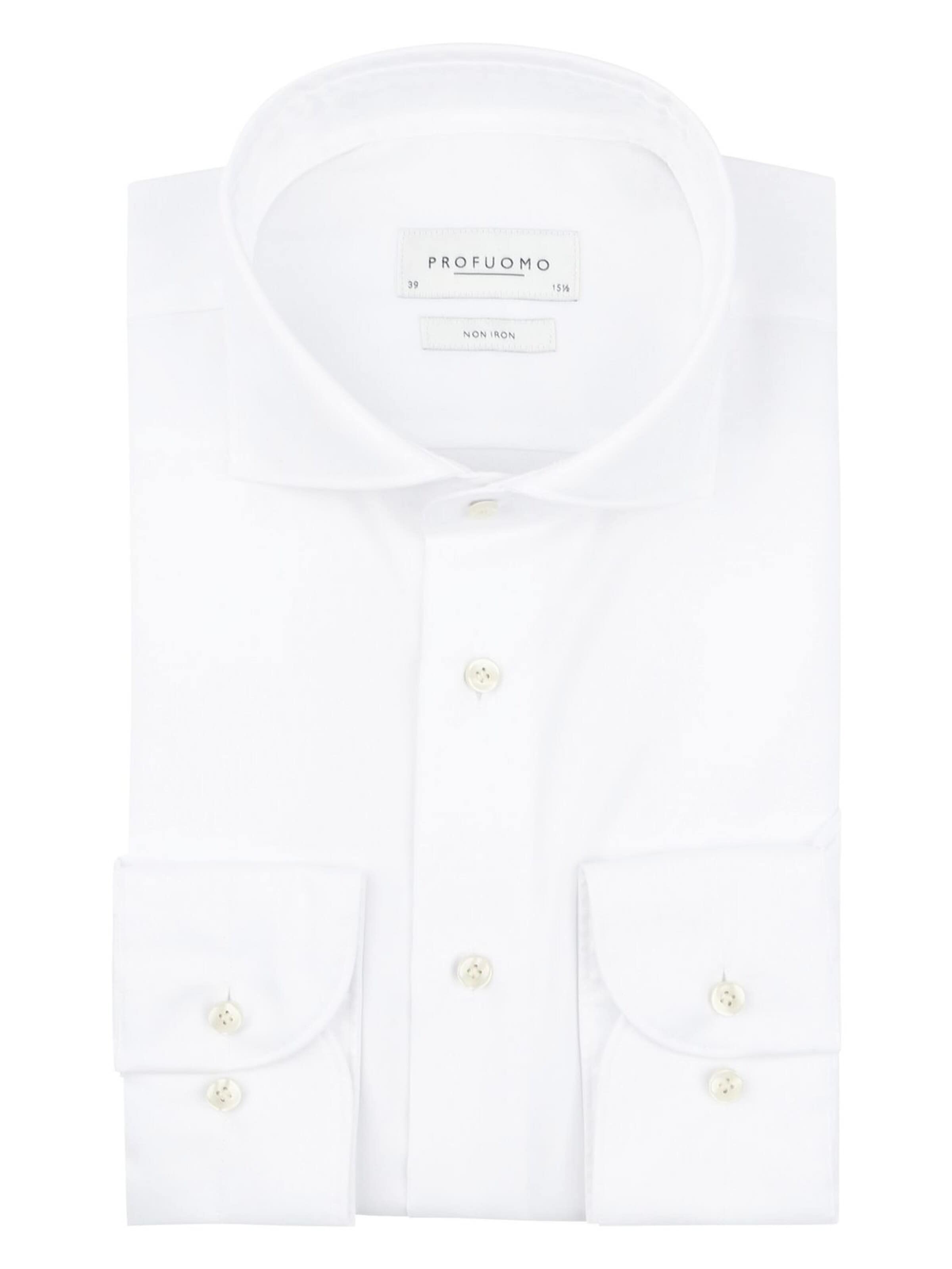 Profuomo Button Up Shirt in White: front