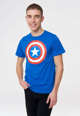 LOGOSHIRT T-Shirt 'Captain America' in Blau: predná strana