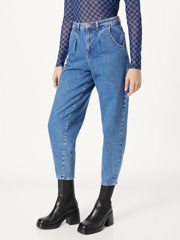 Dorothy Perkins Loosefit Pressveckade jeans i blå: framsida