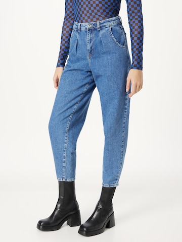 Dorothy Perkins Loose fit Pleated Jeans in Blue: front