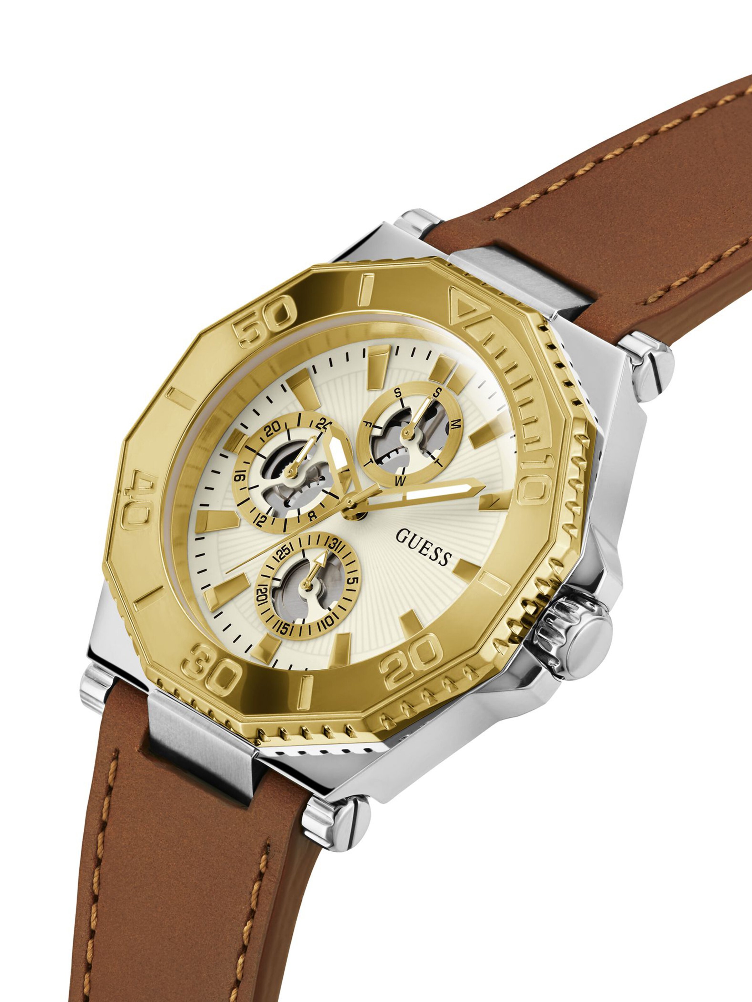 GUESS Analoguhr 'Prime' in Braun