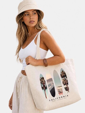 Neverless Beach Bag 'Surf Paradise' in Beige