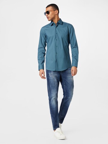 Slim fit Camicia 'H-Hank' di BOSS in blu