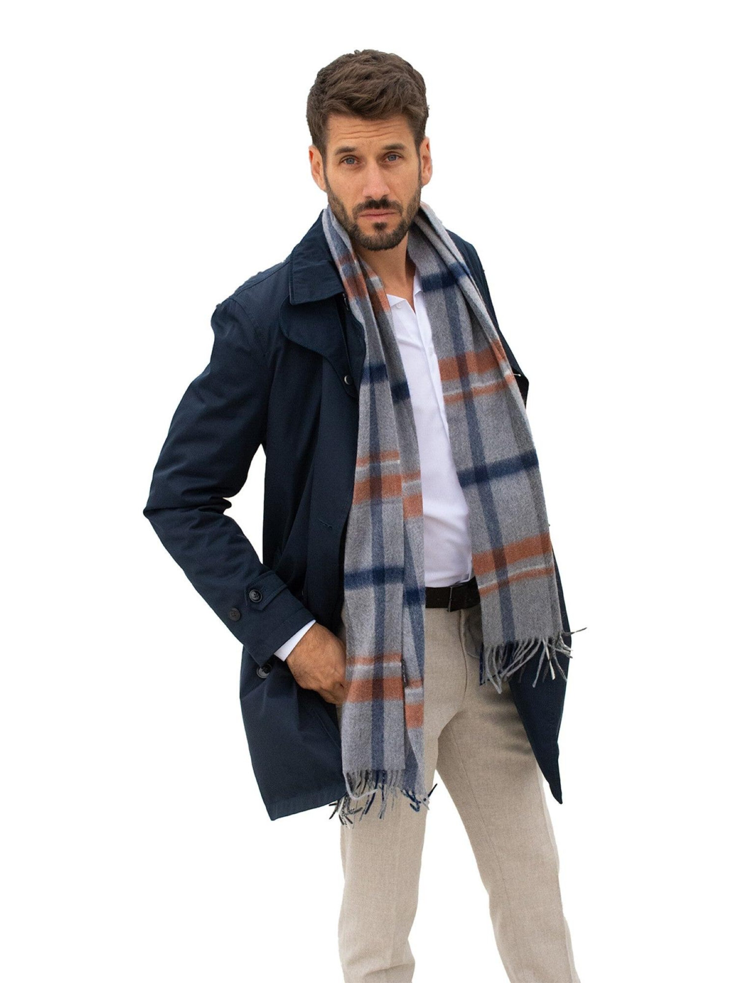 MayTree Scarf 'Tartan' in Grey