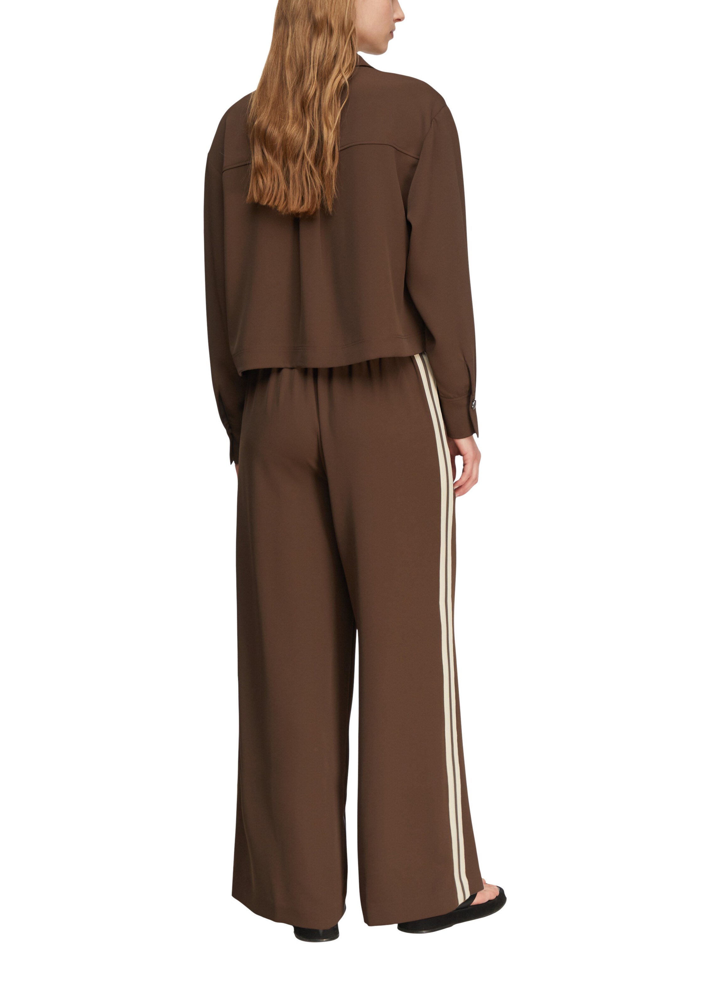 Wide Leg Pantalon à plis COMMA en marron