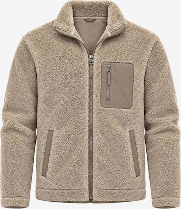 Neverless Fleecejacke 'Sherpa-Jacke' in Beige: Vorderseite