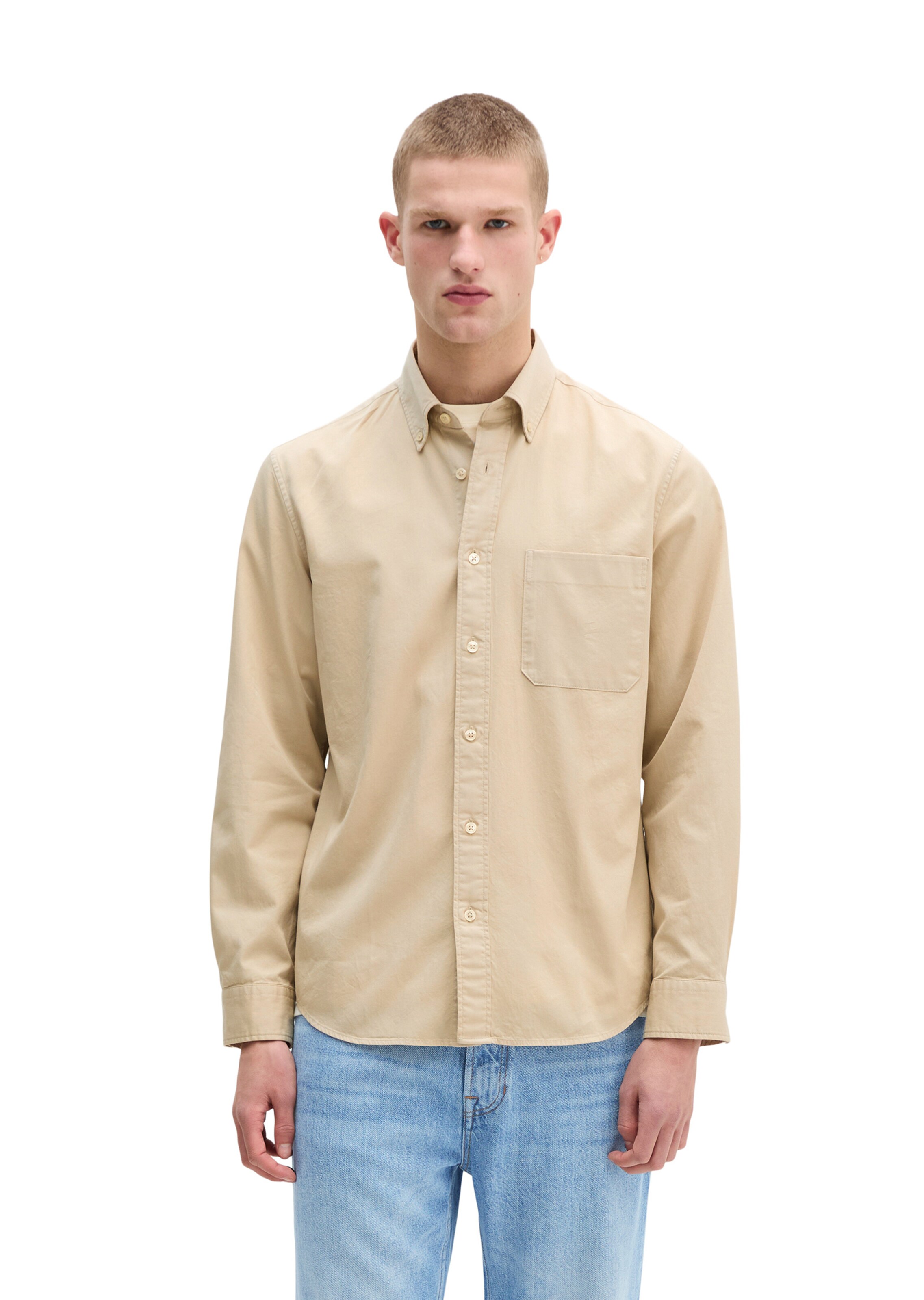 Marc O'Polo Regular Fit Hemd in Beige: Vorderseite