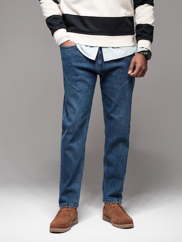 Ombre Tapered Jeans in Blue: front