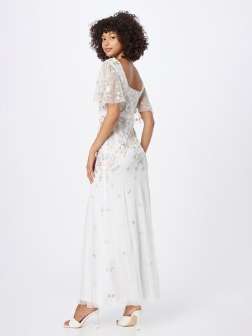 Frock and Frill Evening Dress in White