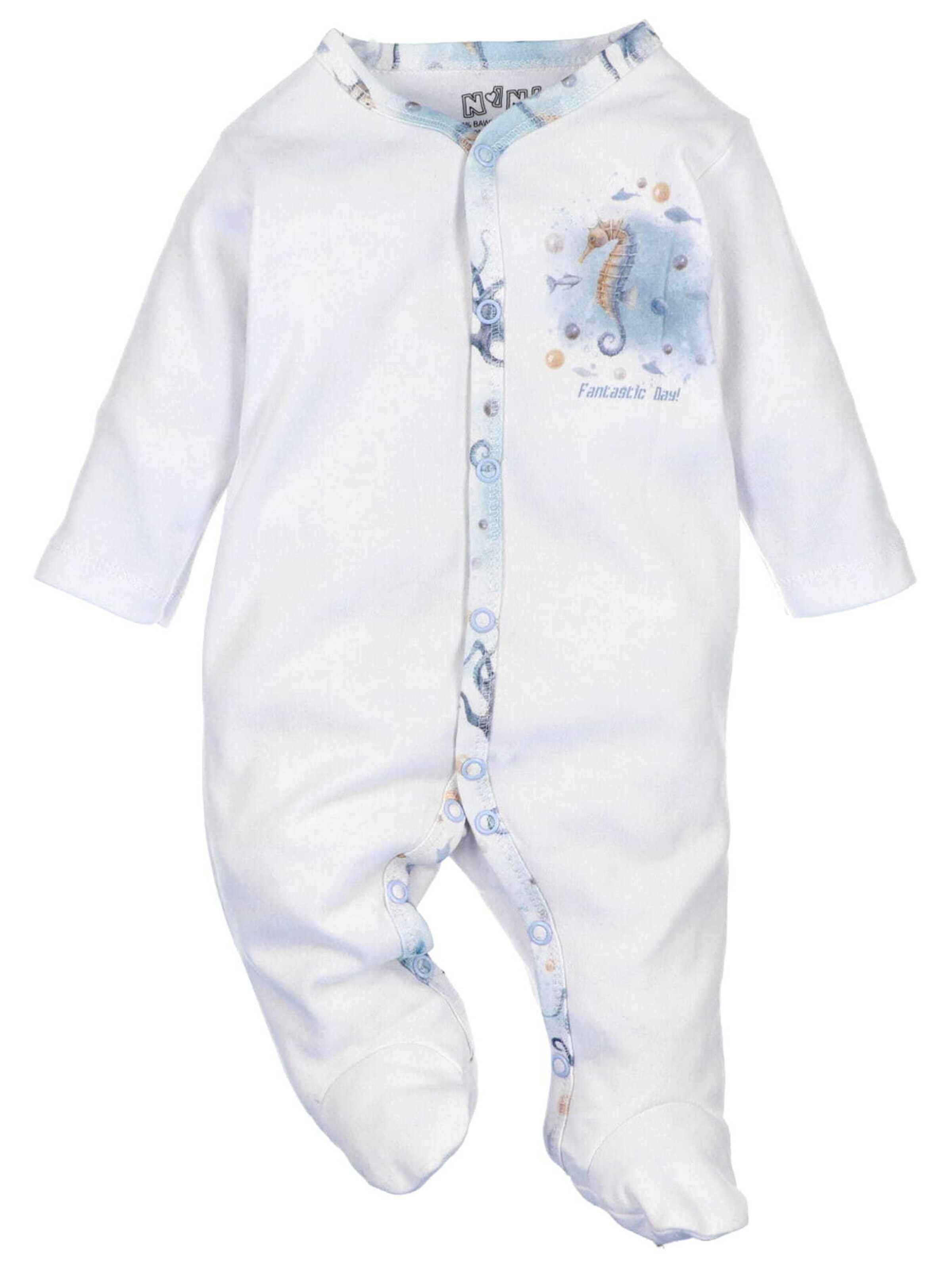 Barboteuse / body 'Meerestiere' NINI en bleu : devant