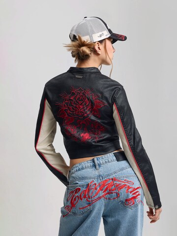Ed Hardy Φθινοπωρινό και ανοιξιάτικο μπουφάν 'Climbing Rose' σε μαύρο