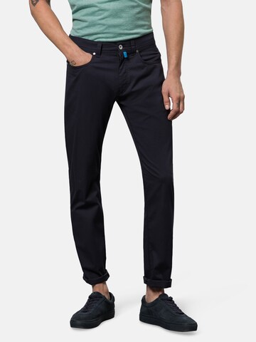 PIERRE CARDIN Tapered Pants 'Lyon' in Blue: front