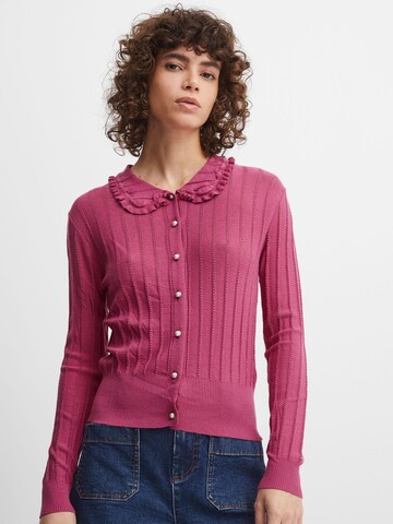 ICHI Gebreid vest 'Fantine' in Roze: voorkant