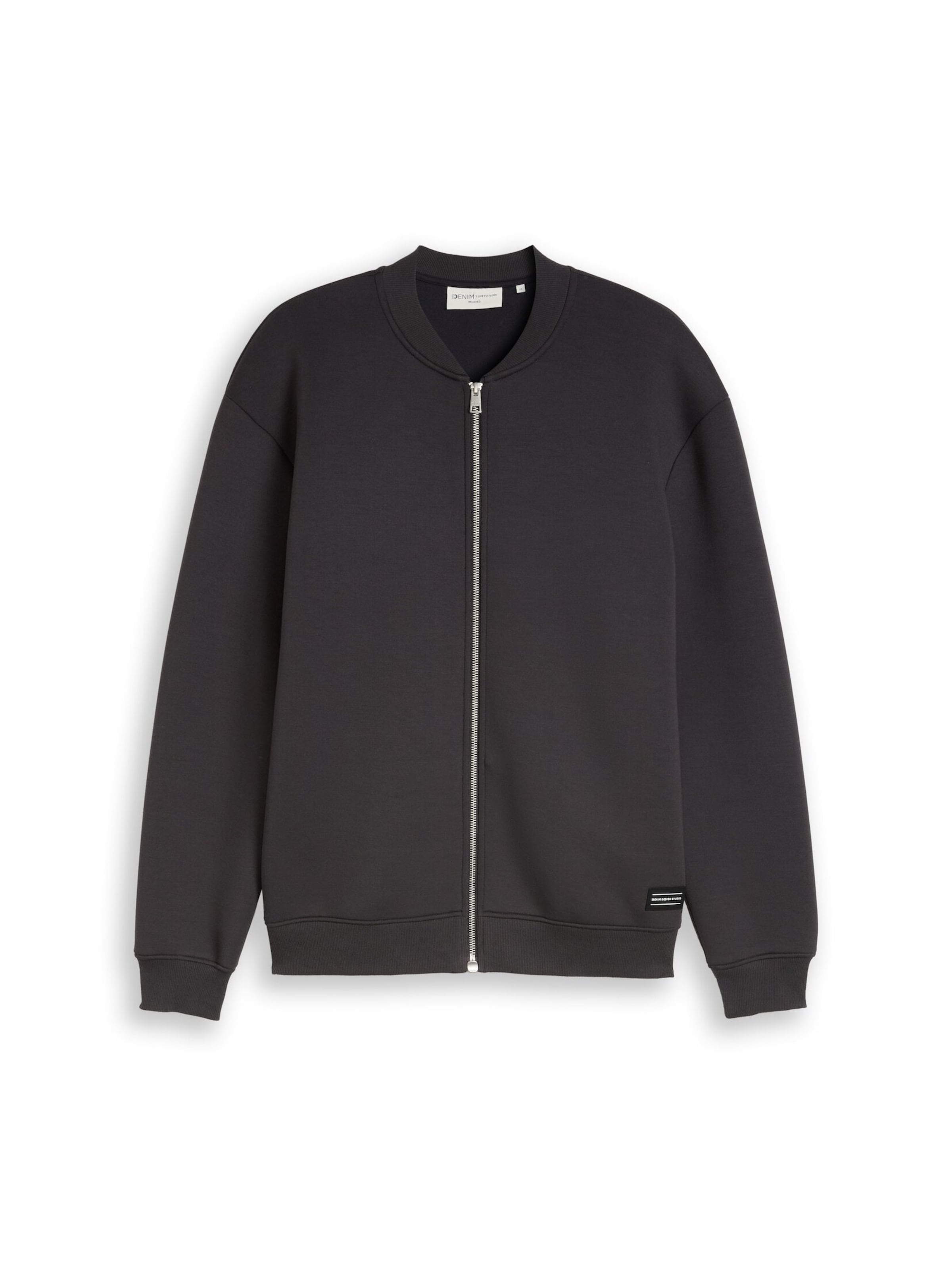 TOM TAILOR DENIM Sweatjacke in Grau: Vorderseite