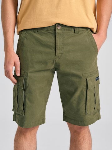Regular Pantalon cargo Funky Buddha en vert : devant