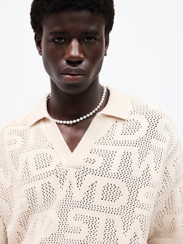 Pull-over 'STWD' Pull&Bear en blanc