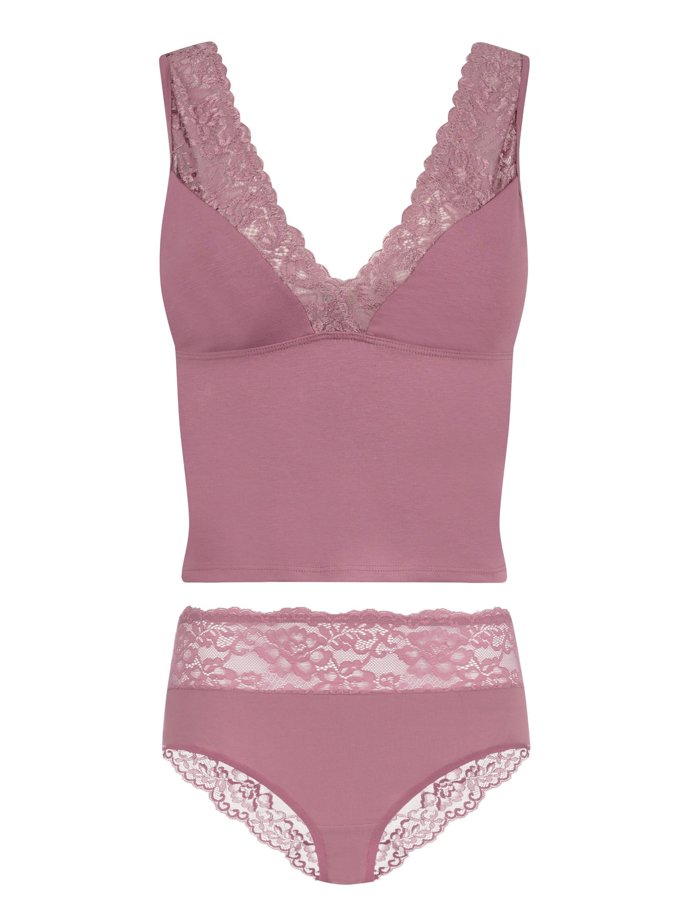 Evoni Wäsche-Sets 'mit Spitze' in Pink: Vorderseite