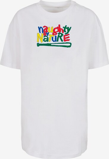 Merchcode T-Shirt 'Naughty By Nature' in mischfarben / weiß, Produktansicht
