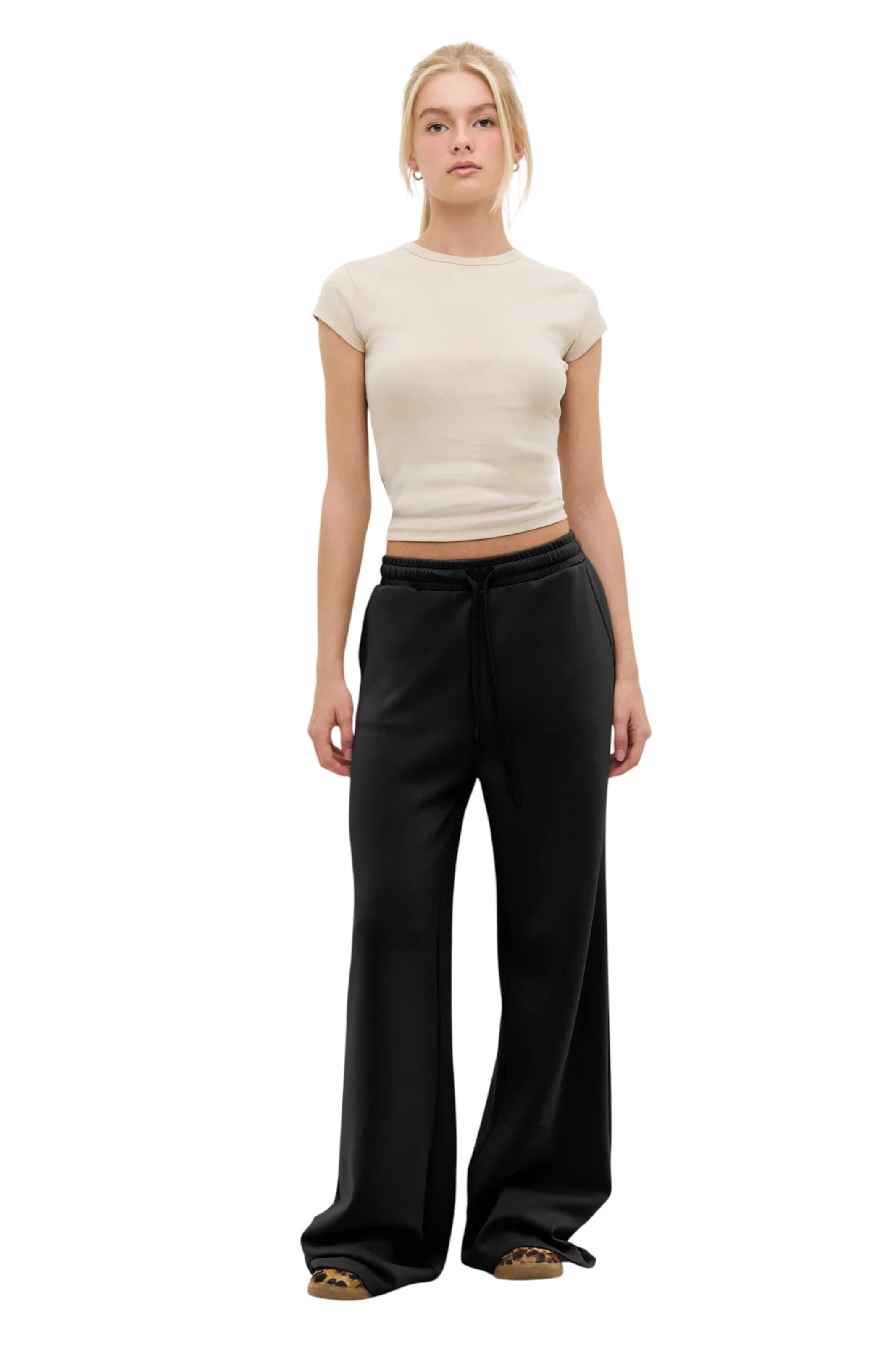 No Matter What Wide leg Broek in Zwart