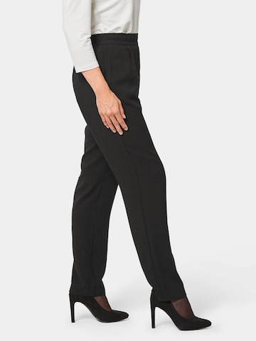 Goldner Loose fit Pleat-Front Pants 'Martha' in Black