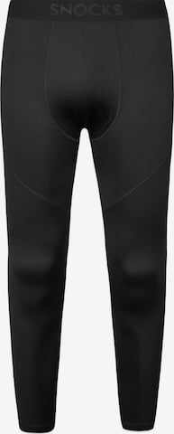 SNOCKS Skinny Workout Pants in Black: front