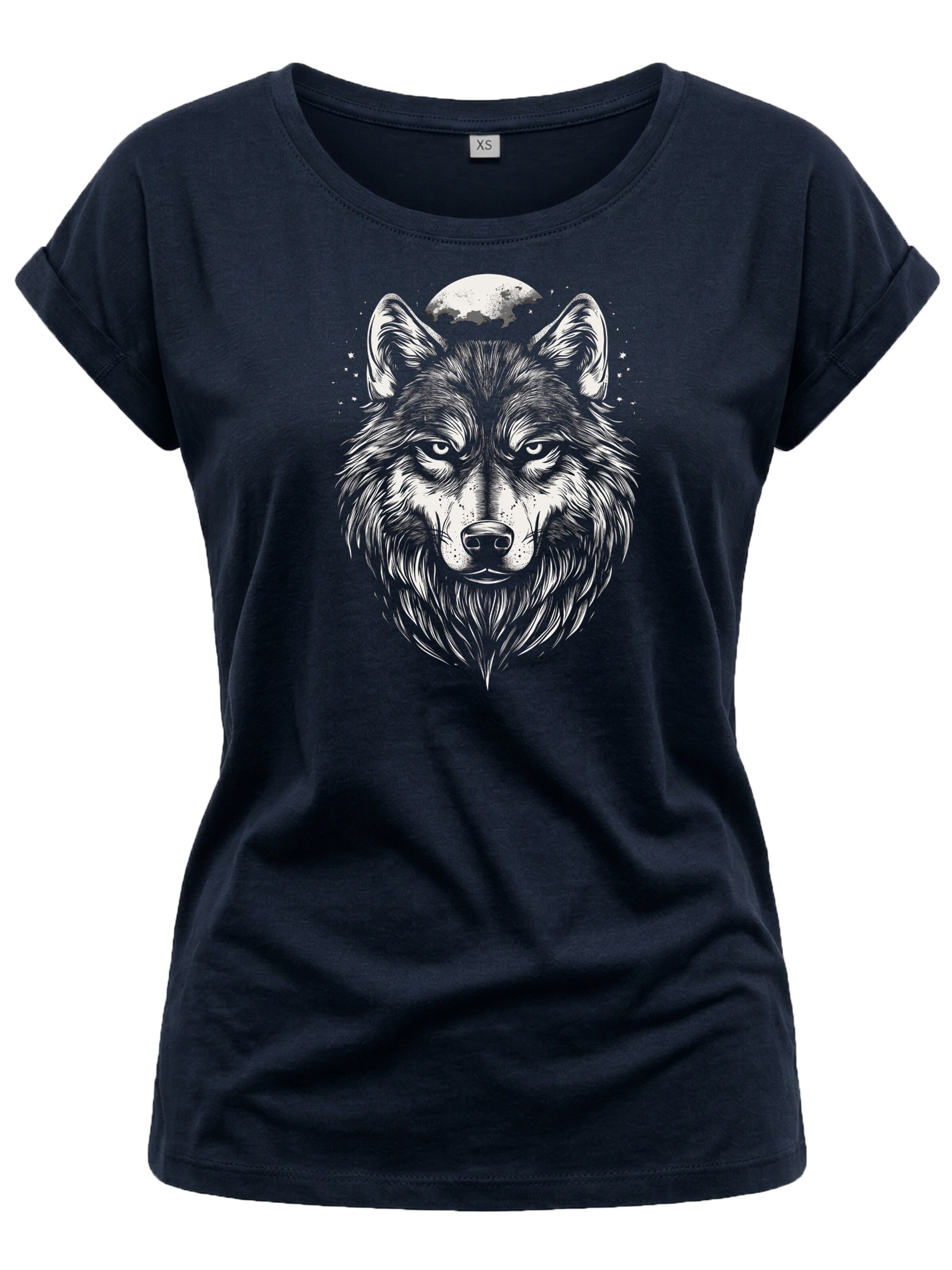 MAKAYA Shirt 'Wolf' in Blue: front