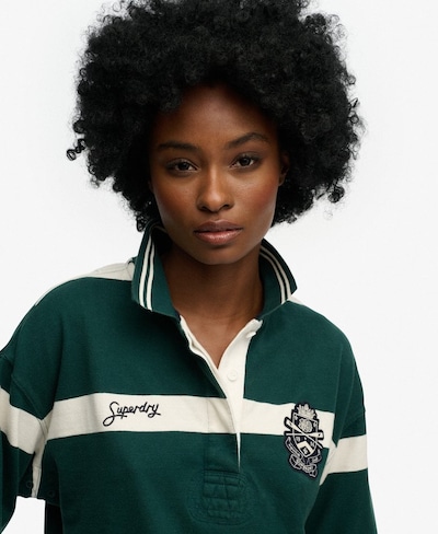 Superdry & Co Poloshirt in dunkelgrün / schwarz / naturweiß, Produktansicht