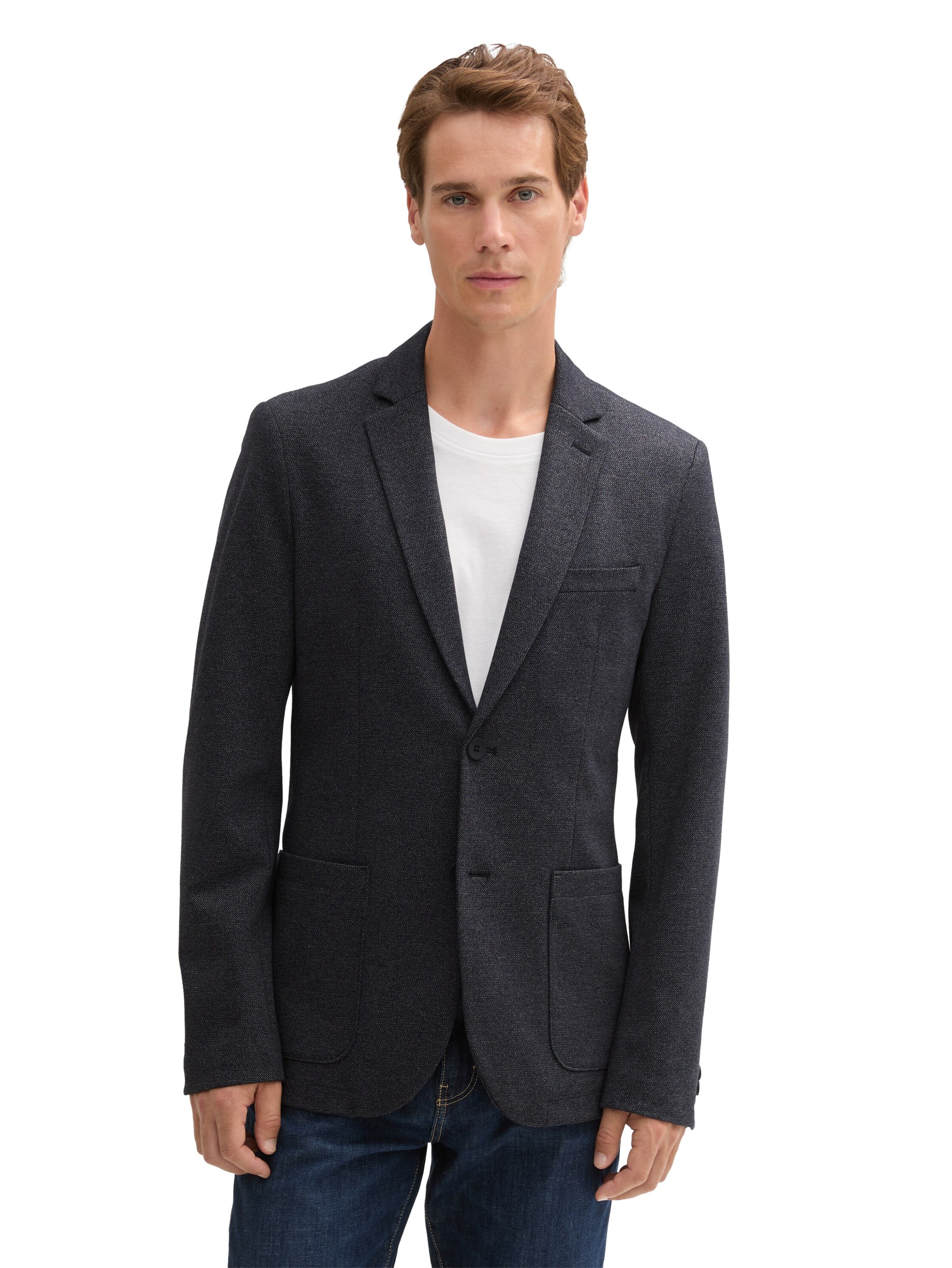 Coupe regular Veste de costume TOM TAILOR en gris : devant