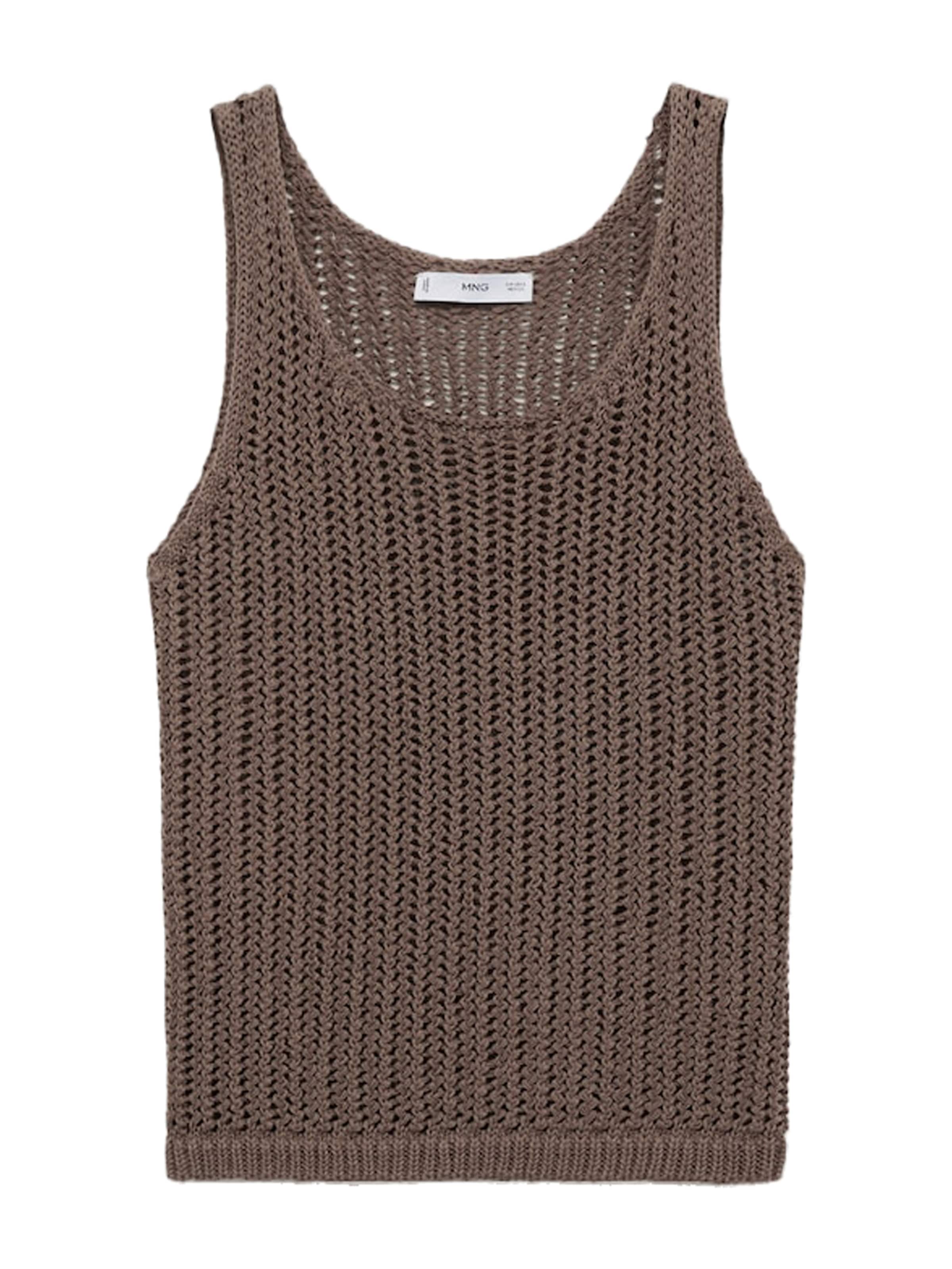 MANGO Knitted Top 'GONZALO' in Brown: front