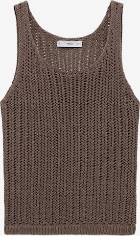 MANGO Gebreide top 'GONZALO' in Bruin: voorkant