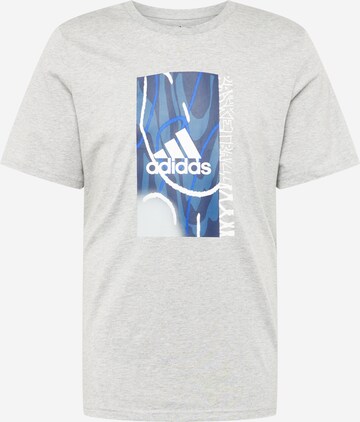 Tricou funcțional 'Bagde of Sport Courts Graphic' de la ADIDAS SPORTSWEAR pe gri: față