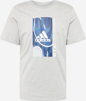 T-Shirt fonctionnel 'Bagde of Sport Courts Graphic' ADIDAS SPORTSWEAR en gris : devant