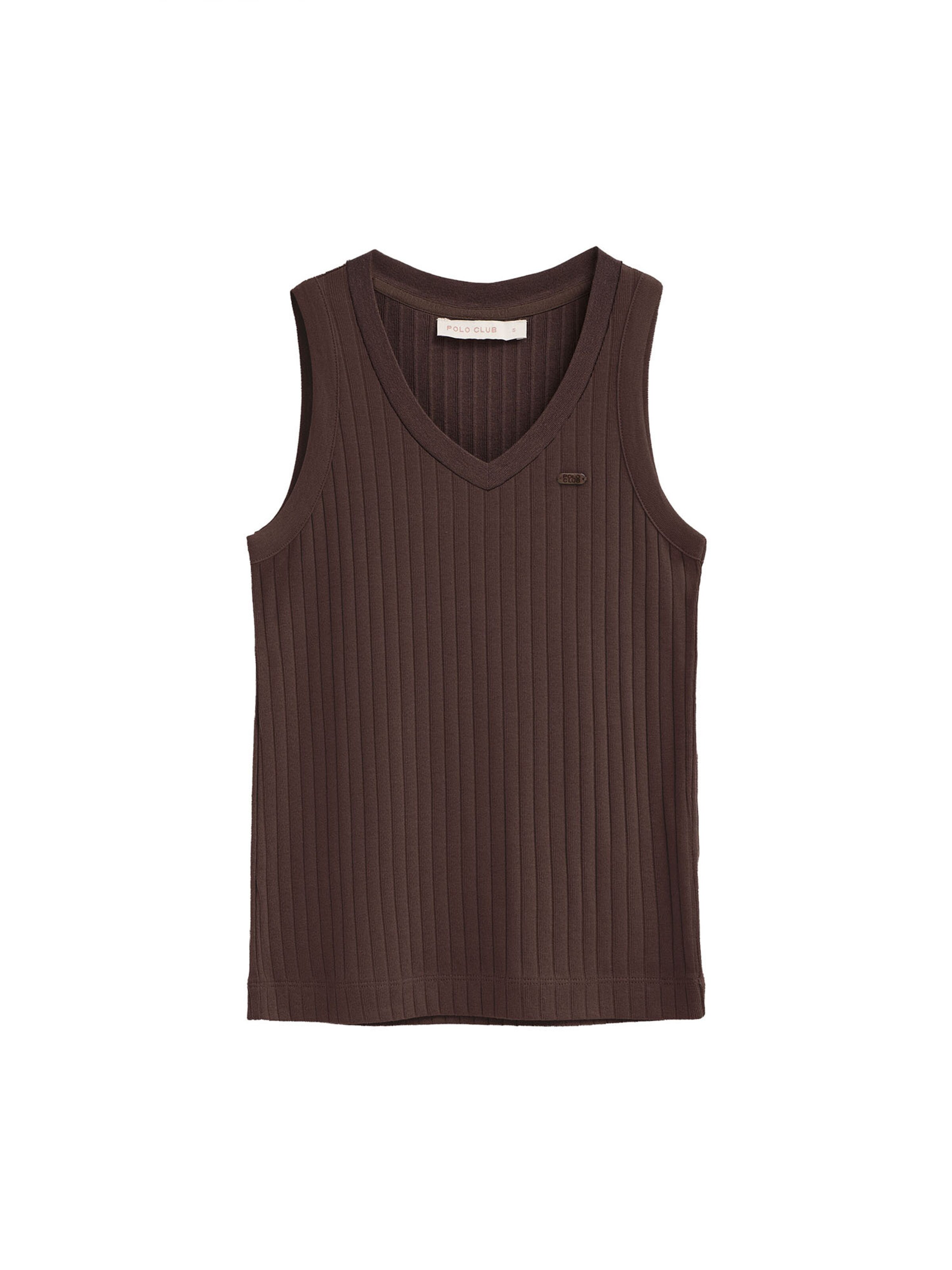 Polo Club Top in Brown: front