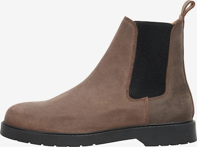 SELECTED HOMME Chelsea Boots 'TIM' i mudderfarvet / sort, Produktvisning