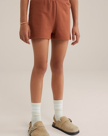 WE Fashion Обычный Штаны в Коричневый: спереди