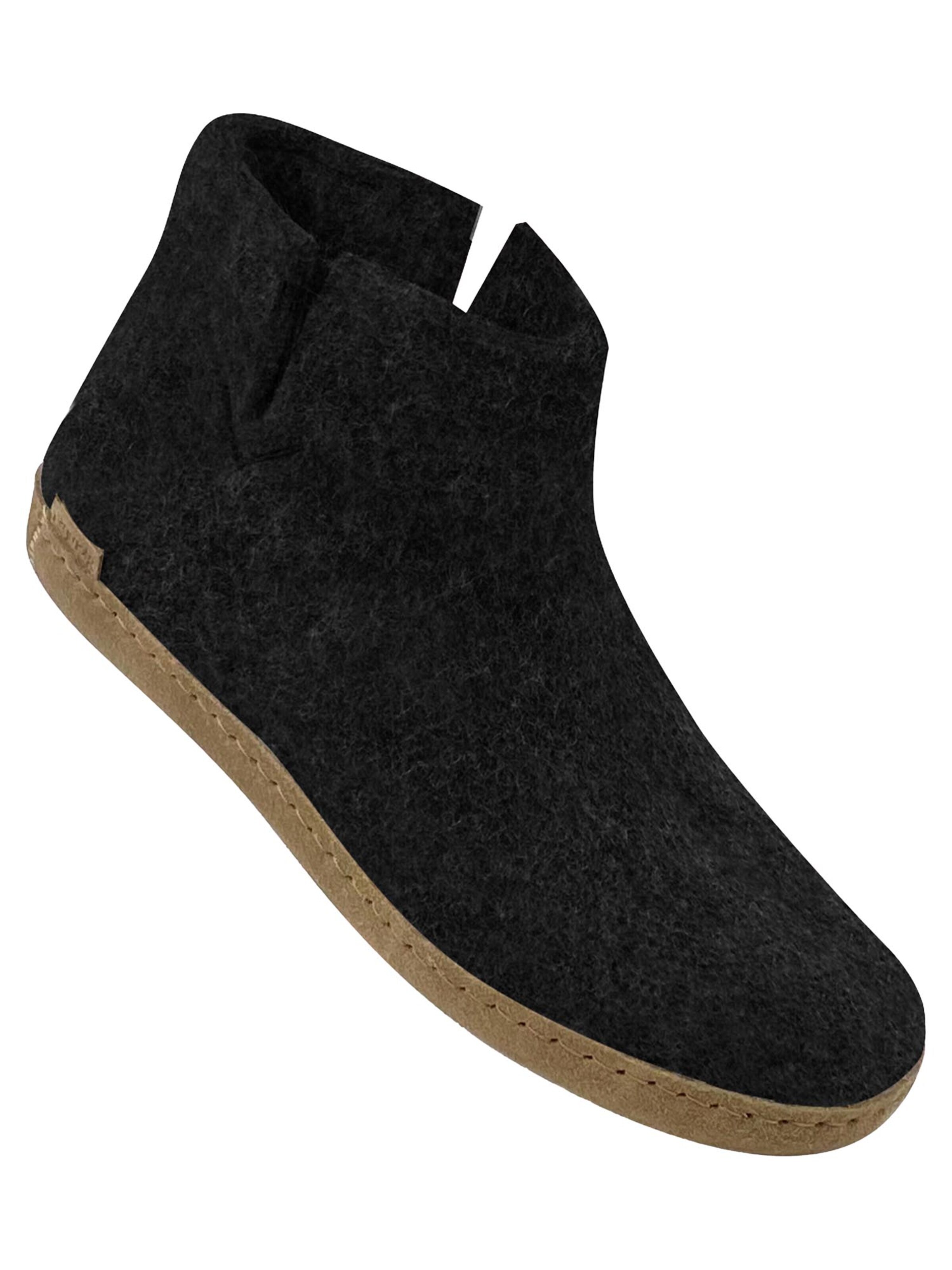 Glerups Slipper 'Ledersohle' in Black