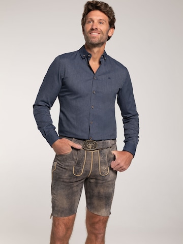 Coupe slim Chemise folklorique SPIETH & WENSKY en bleu
