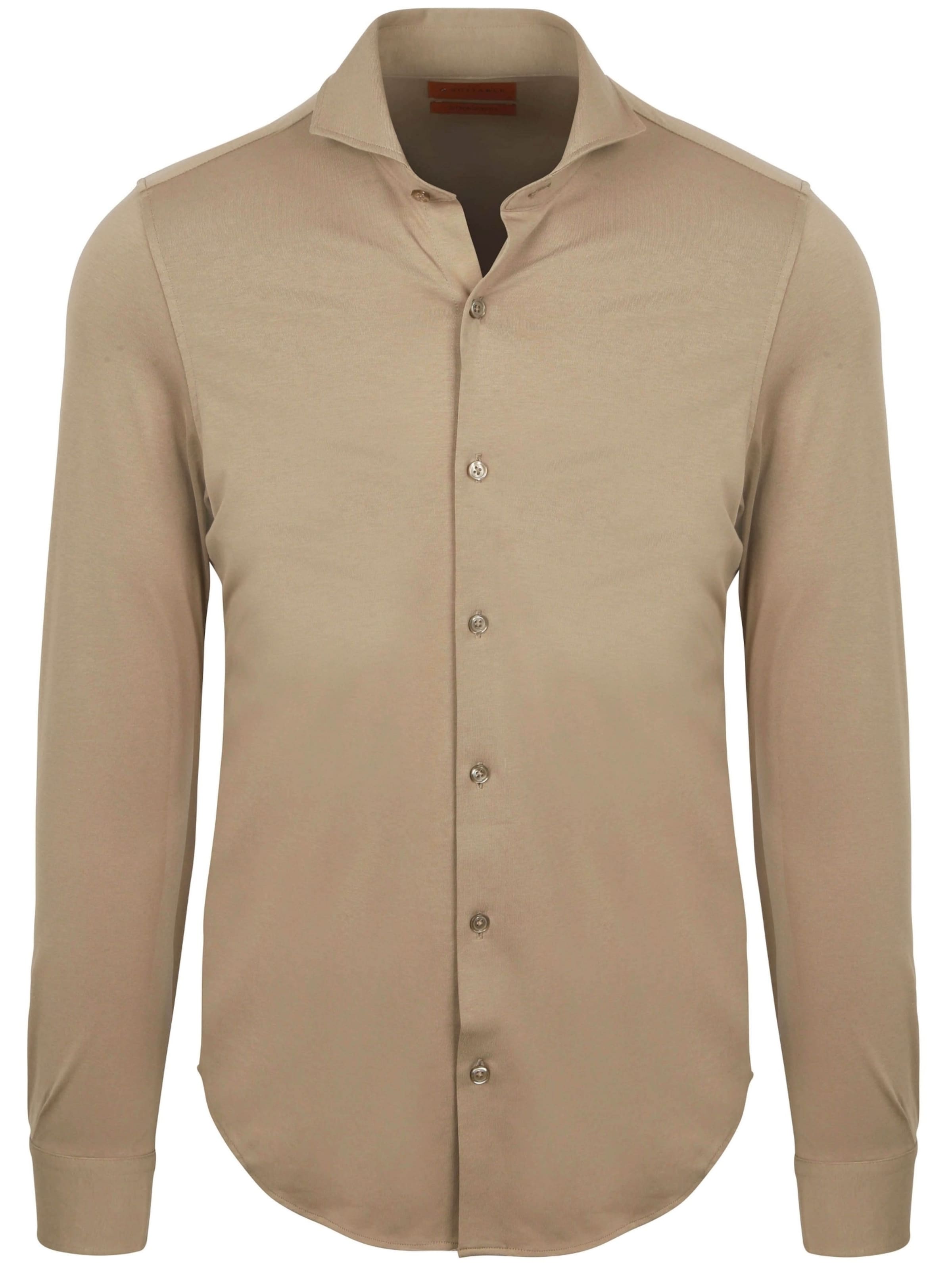 Suitable Slim Fit Hemd‌‌ in Beige