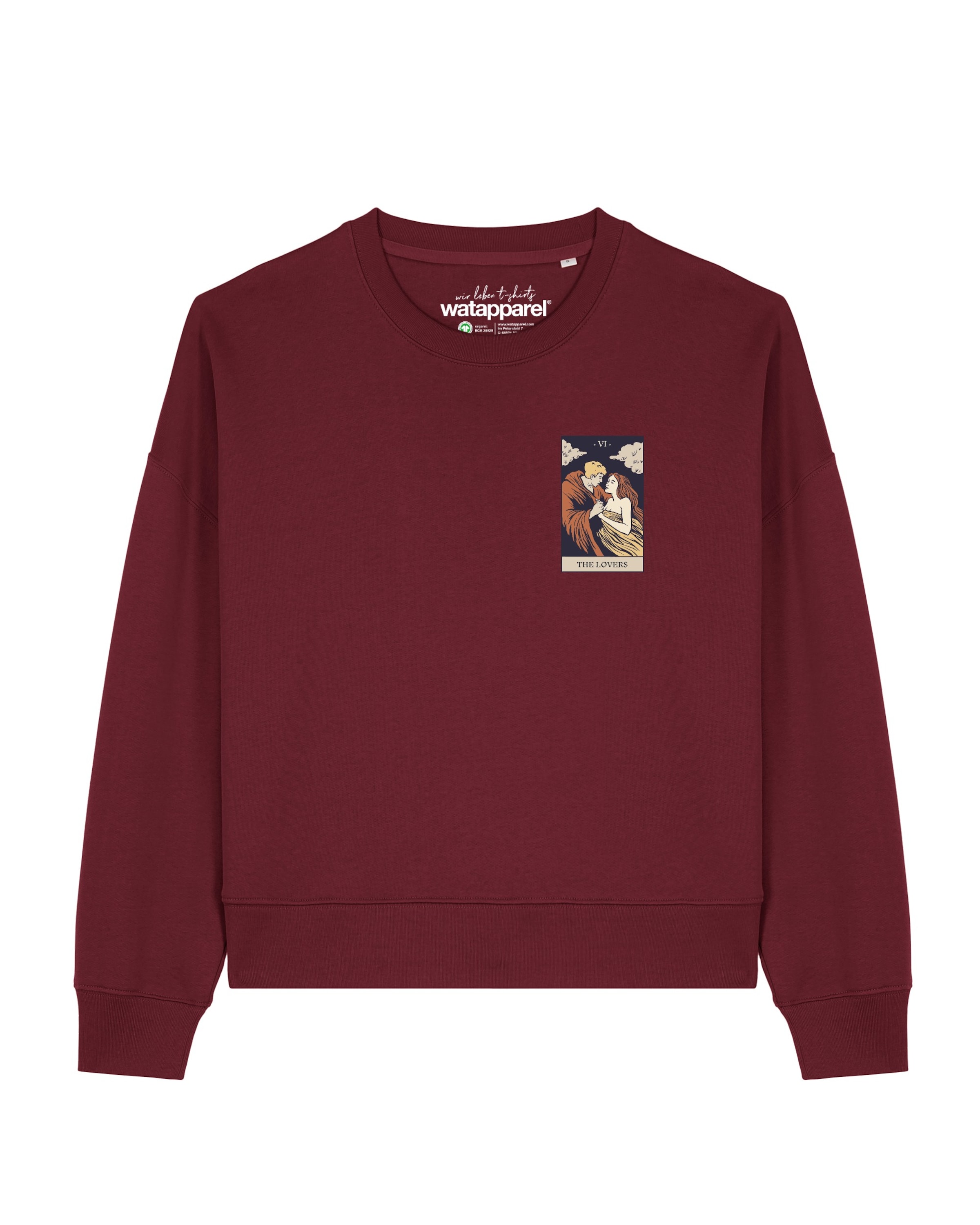 Sweat-shirt ' Tarot The Lovers ' Watapparel en rouge : devant