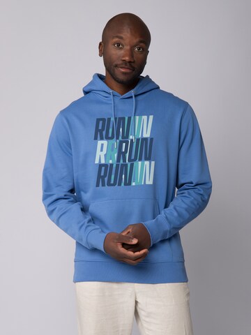 Watapparel Sweatshirt ' Run, Run, Run blue ' in Blauw: voorkant