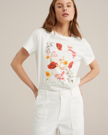 T-shirt WE Fashion en blanc : devant