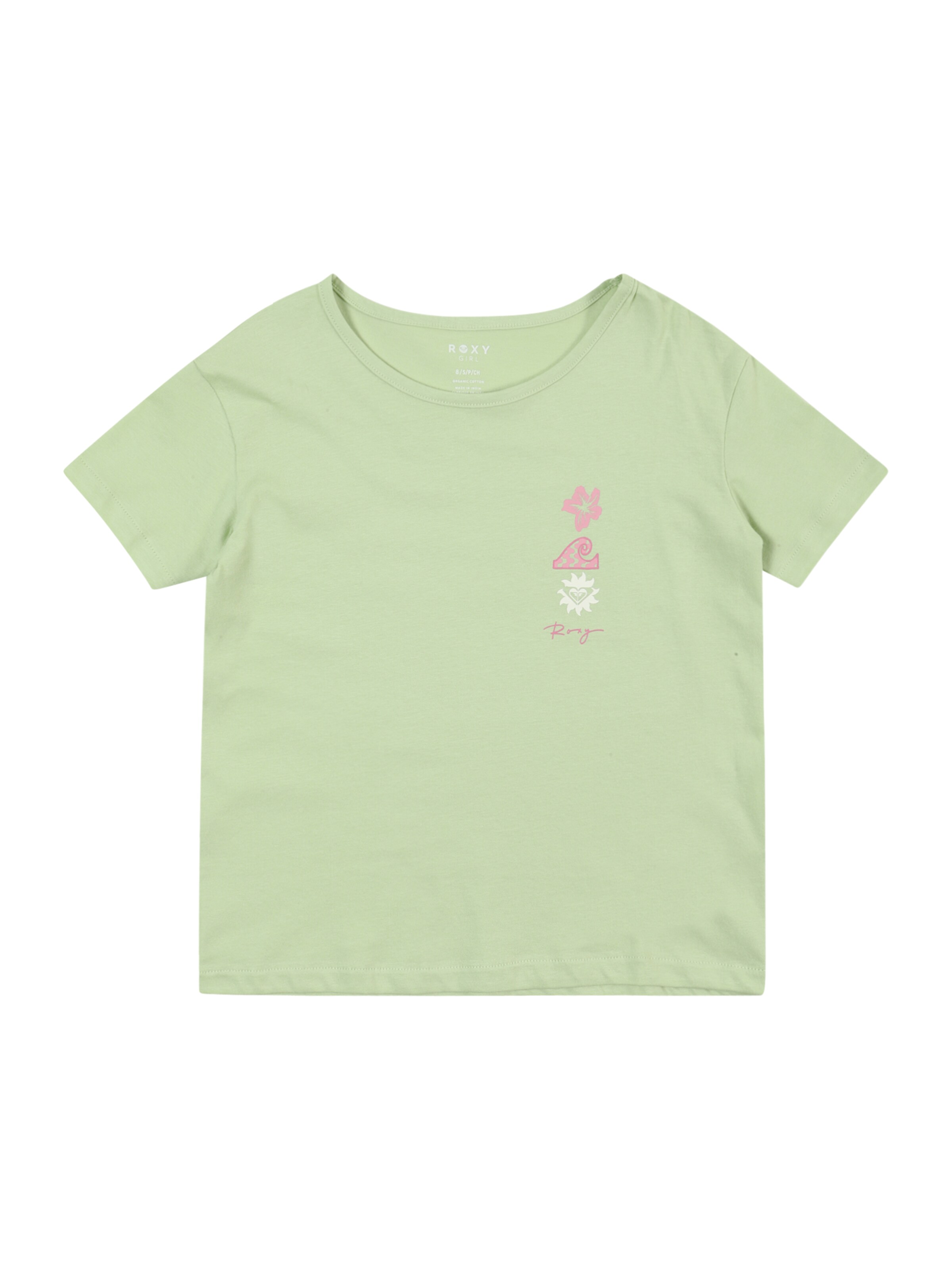 ROXY Majica 'Day And Night' | zelena barva: sprednja stran