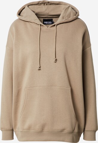 PIECES Sweatshirt 'Chilli' in Brown: front