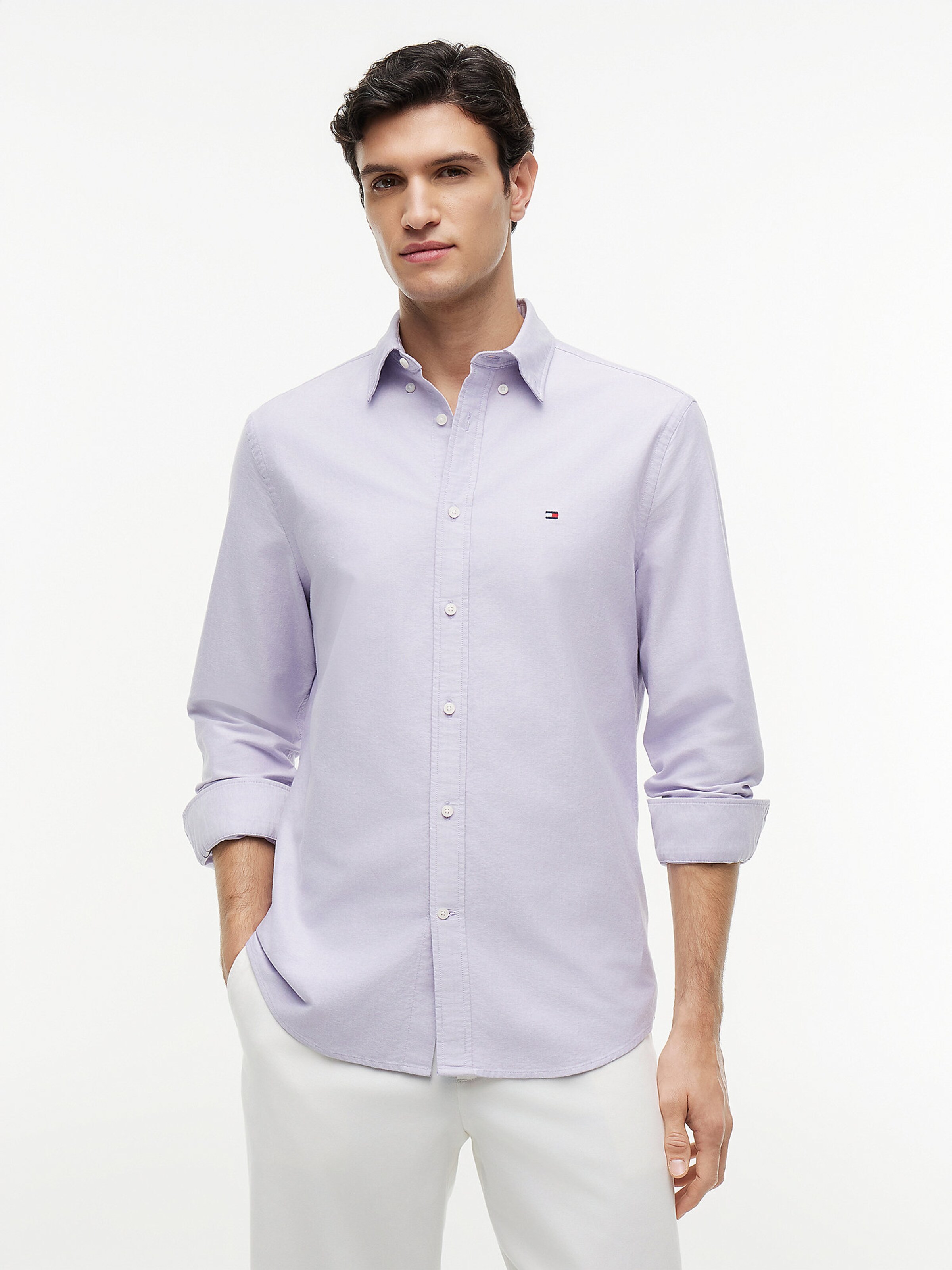 Coupe regular Chemise TOMMY HILFIGER en violet : devant